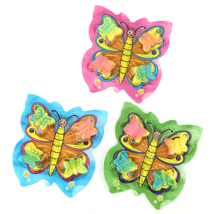 Cartoon two colors butterfly shaped jelly gummy candy CH-J749