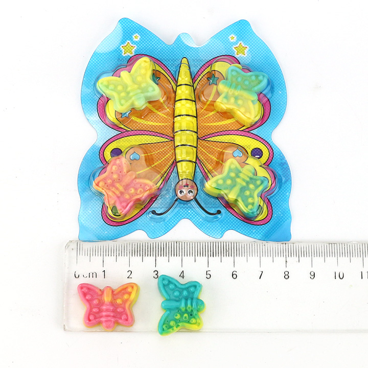 Cartoon two colors butterfly shaped jelly gummy candy CH-J749