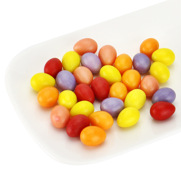 Crispy sugar coated Mini Egg Bean candy with cream filling in bag CH-J756