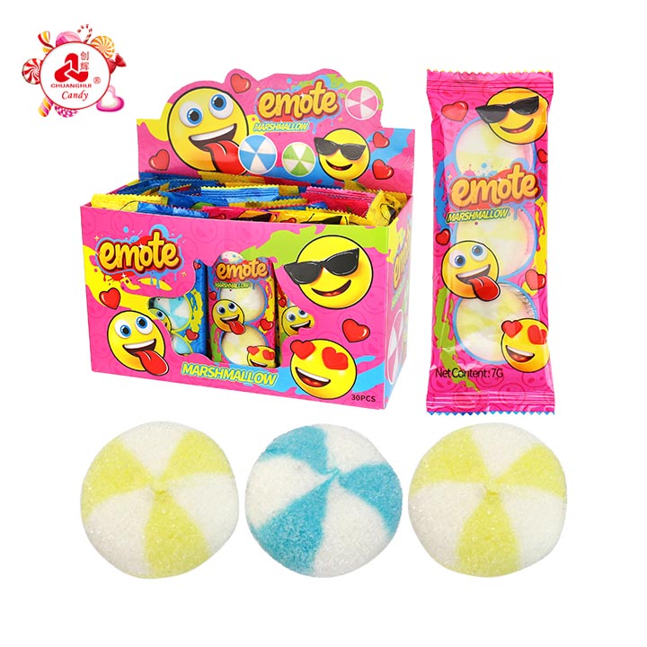 3 in 1 Emote smile expression round marshmallow candy CH-M236
