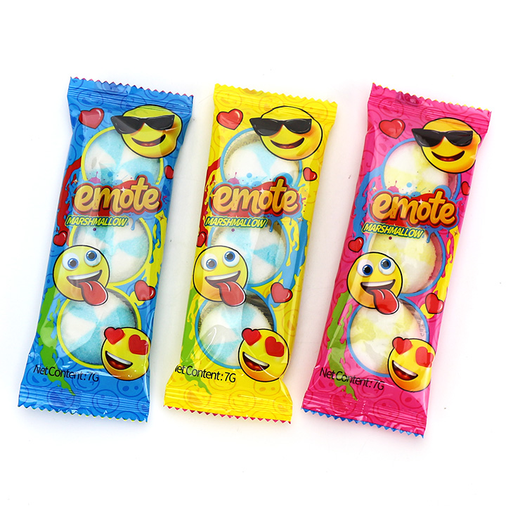 3 in 1 Emote smile expression round marshmallow candy CH-M236