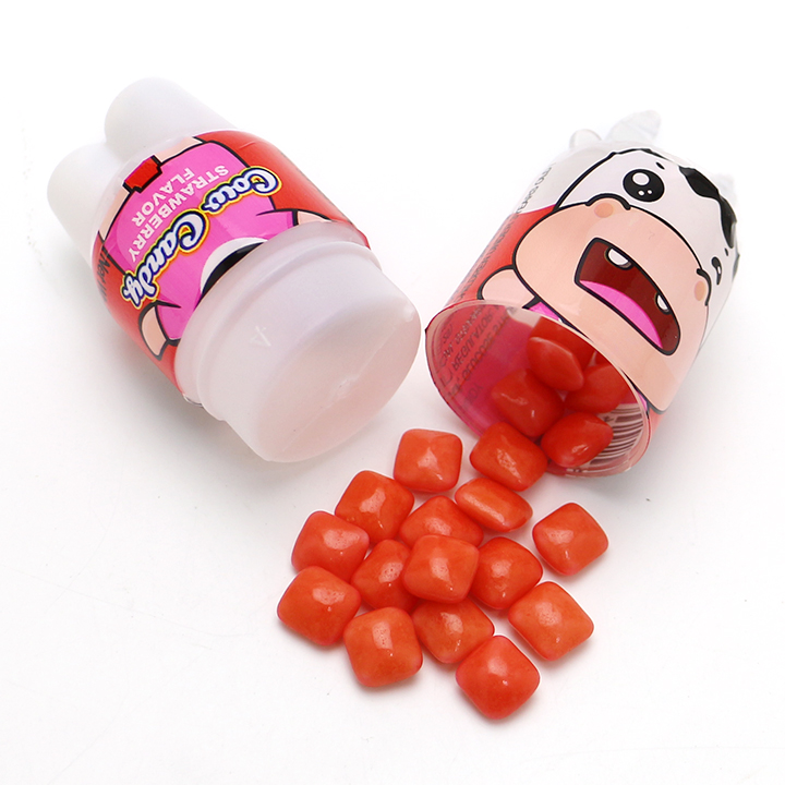 Cartoon Cow Packaging Candy Mini Fruit-Flavored Cube Chewing Bubble Gum Candy CH-N780