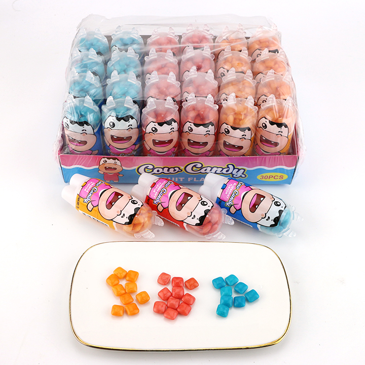 Cartoon Cow Packaging Candy Mini Fruit-Flavored Cube Chewing Bubble Gum Candy CH-N780