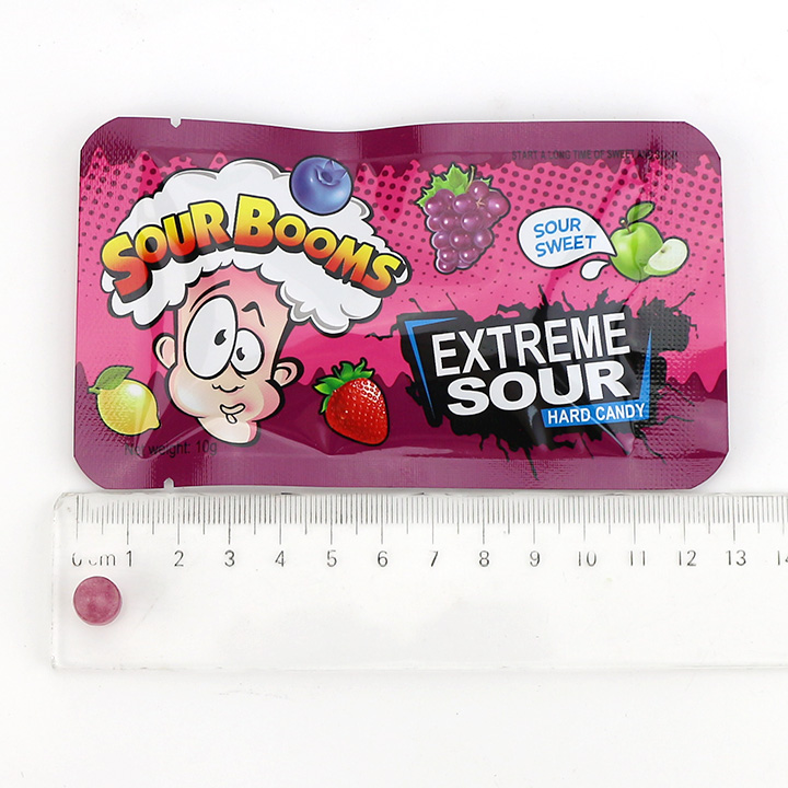 Bagged acid fruit flavors Sour Booms candy extremely sour hard candy CH-Q141