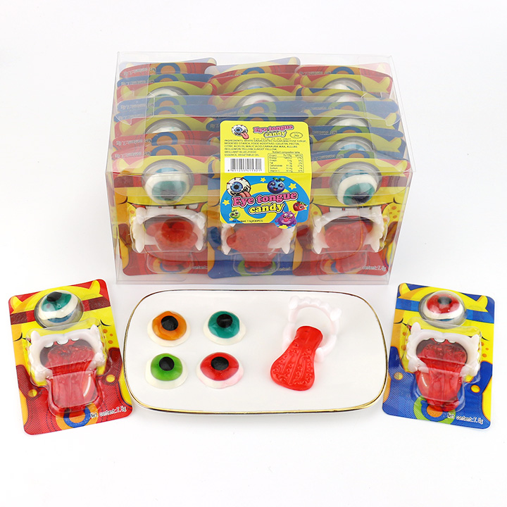 Cartoon Monster Eye & Tongue Shaped Jelly gummy Candy with Teeth Toy CH-T1436