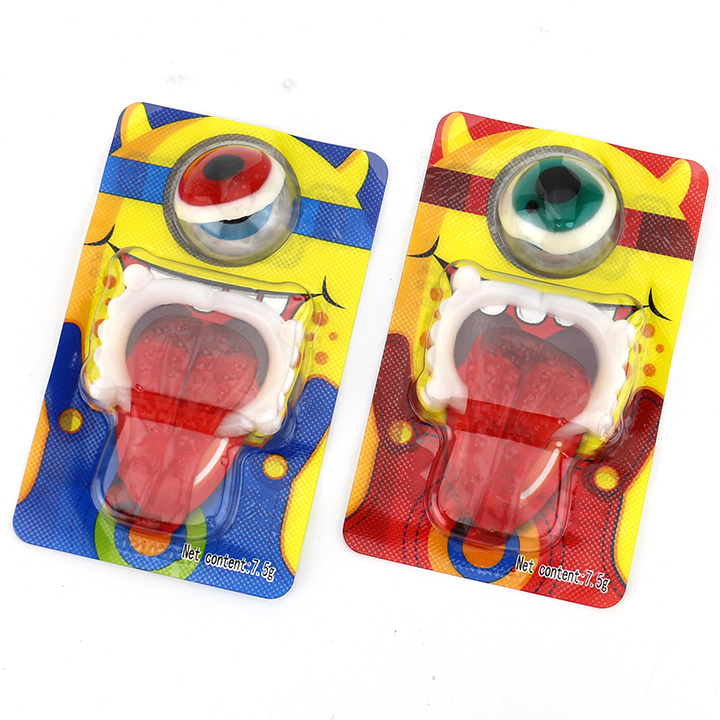 Cartoon Monster Eye & Tongue Shaped Jelly gummy Candy with Teeth Toy CH-T1436