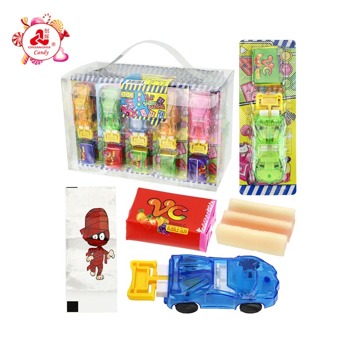 Ejection Toy Car Catapult Toy with bubble gum and tattoo sticker CH-T1437