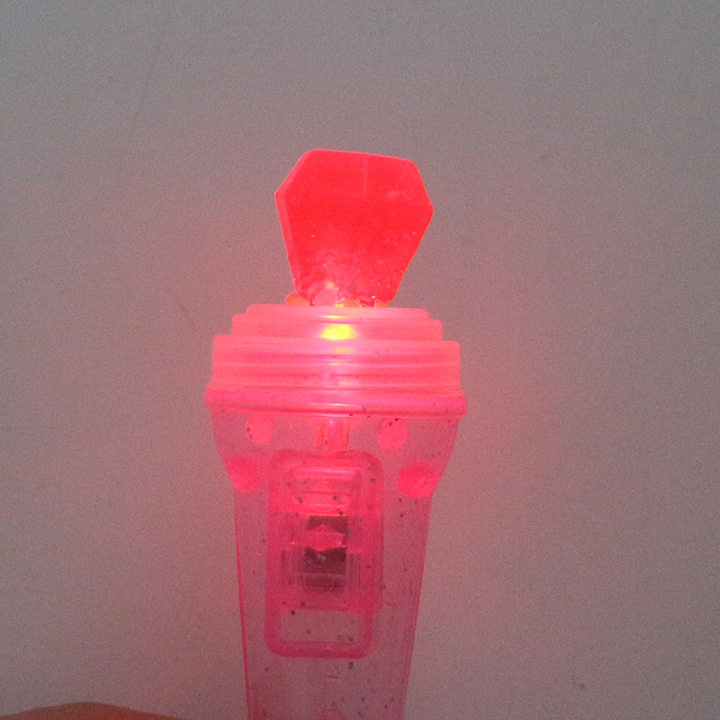 LED Light up Microphone Lollipop Toy Candy with Rainbow Bead Candy CH-T1443