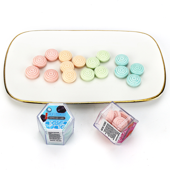 Mini hexagonal box Round fruit milk pressed tablet candy CH-Z295