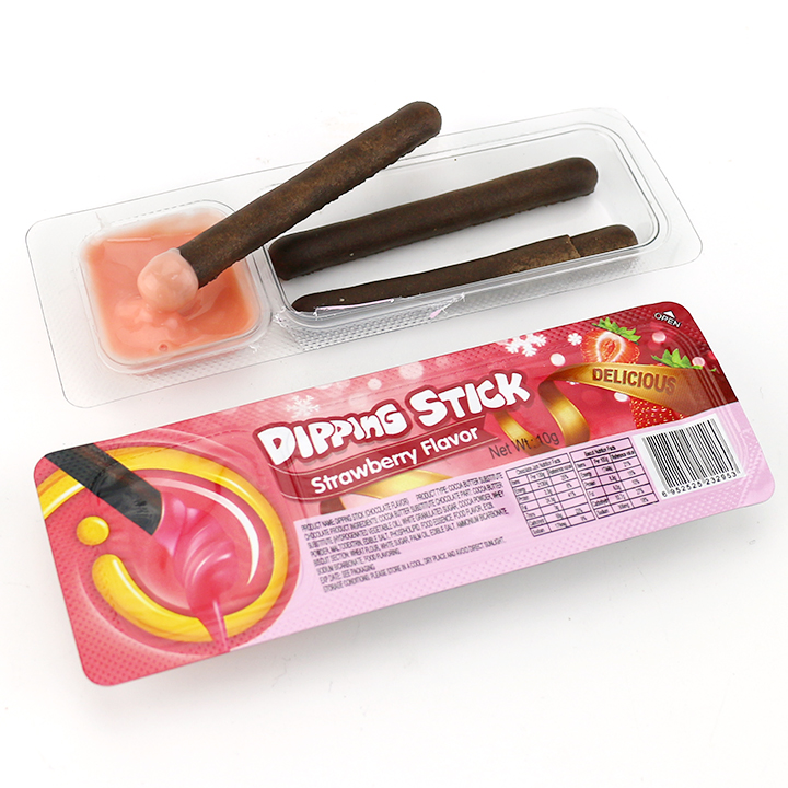 Finger Biscuits Dipping Sitck with chocolate, milk, strawberry cream CH-BC174
