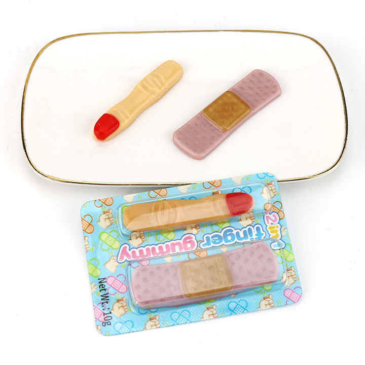 Medical soft candy 2-in-1 finger and Band-aid shape jelly gummy candy CH-J757