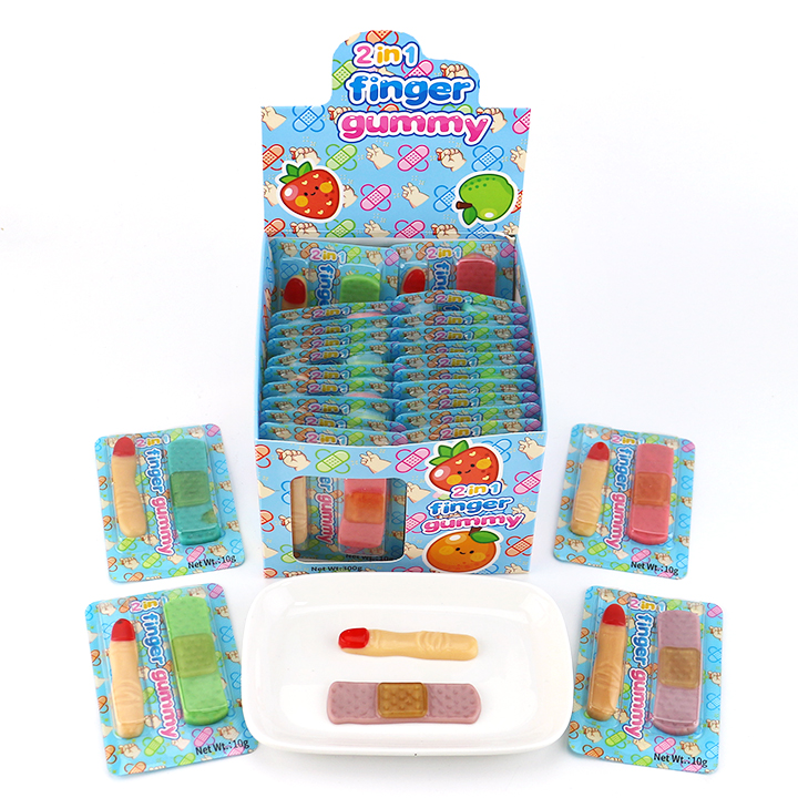 Medical soft candy 2-in-1 finger and Band-aid shape jelly gummy candy CH-J757