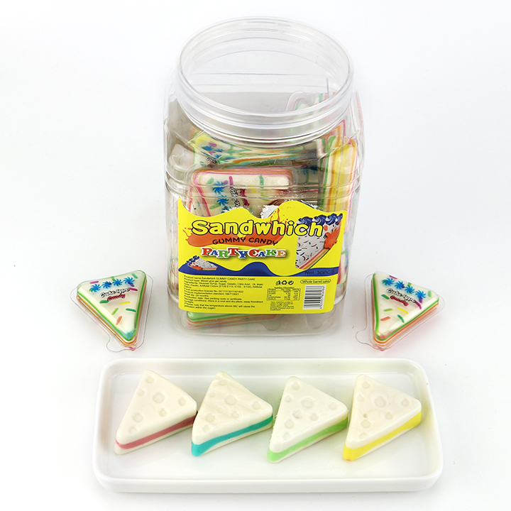 3D sandwich partycake shaped triangle gummy candy with jam filling CH-J759
