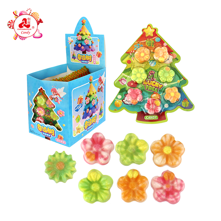 Christmas Tree Candy 7-in-1 colorful flower shaped chewy gummy candy CH-J760