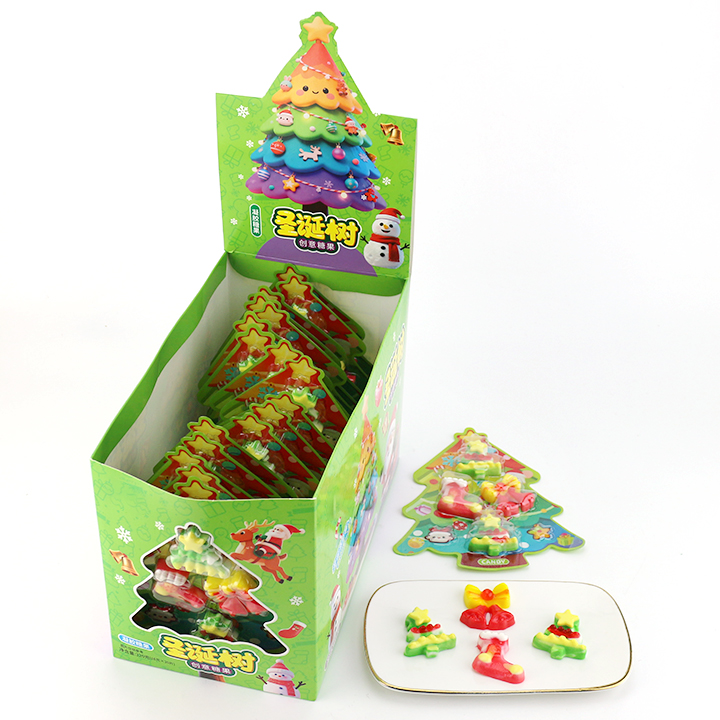 Christmas Tree Candy 4-in-1 colorful socks, Christmas bell shaped chewy gummy candy CH-J761