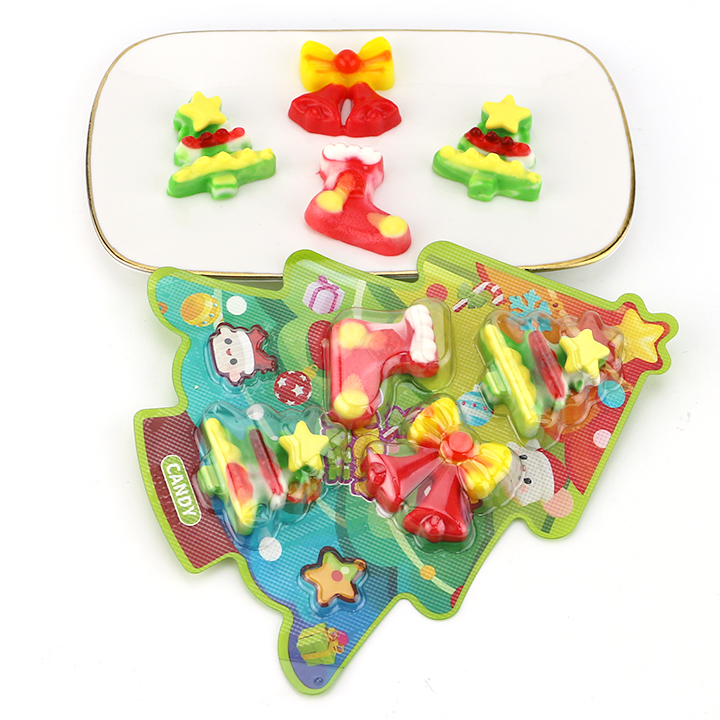 Christmas Tree Candy 4-in-1 colorful socks, Christmas bell shaped chewy gummy candy CH-J761