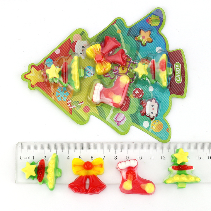 Christmas Tree Candy 4-in-1 colorful socks, Christmas bell shaped chewy gummy candy CH-J761