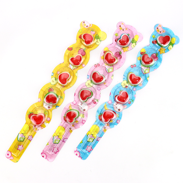 5-in-1 Love Heart shaped string lollipop jelly gummy candy CH-J762