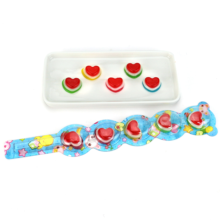 5-in-1 Love Heart shaped string lollipop jelly gummy candy CH-J762