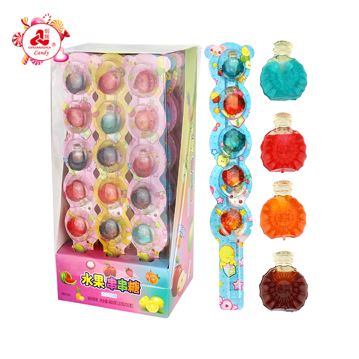5-in-1 XO wine bottle shaped string lollipop jelly gummy candy CH-J763