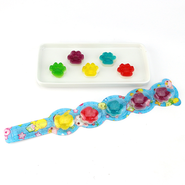 5-in-1 Cartoon Cat's Paw shaped string lollipop jelly gummy candy CH-J764