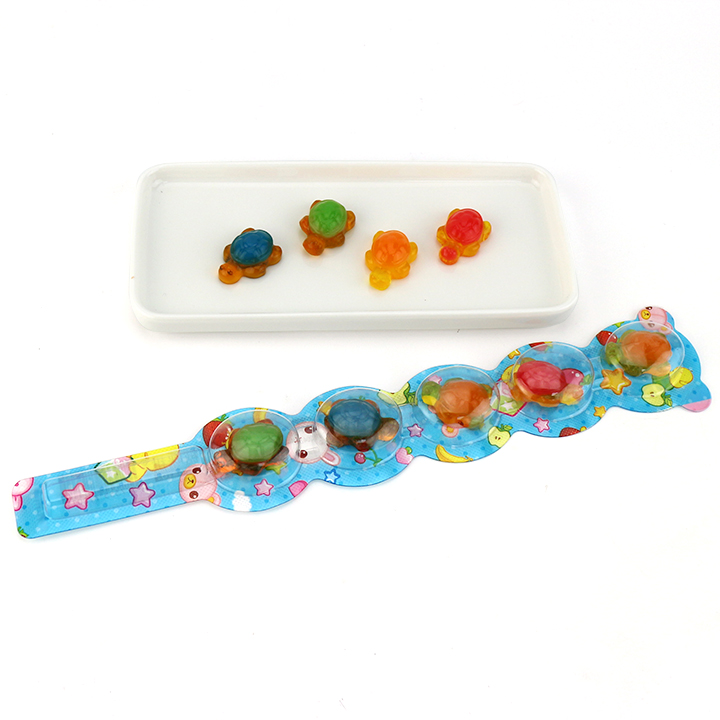 5-in-1 Cartoon Little Turtle shaped string lollipop jelly gummy candy CH-J765