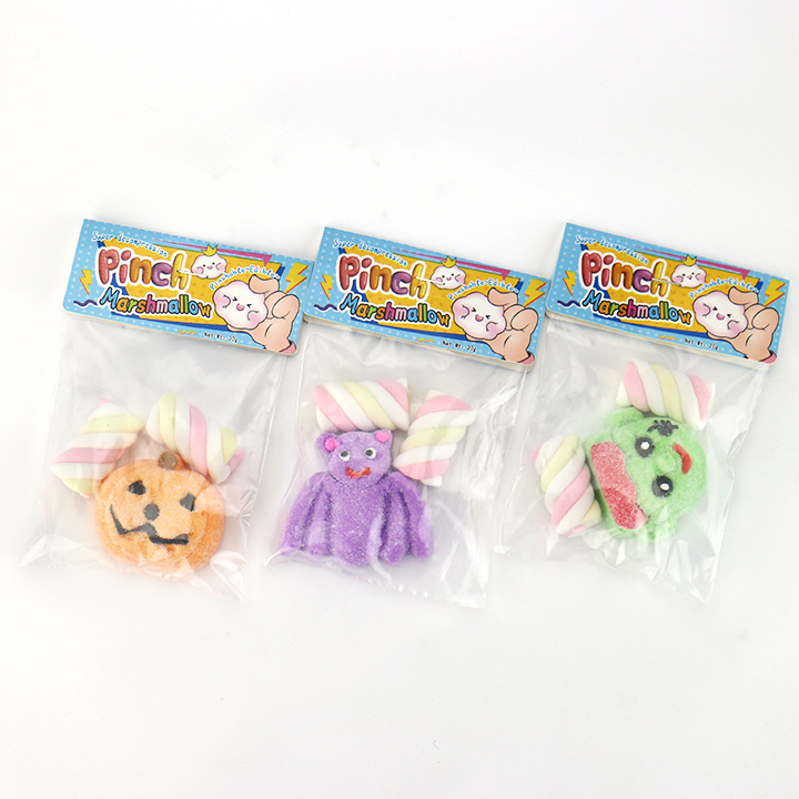 Halloween Twisted Candy+Pumpkin Head, Bat, Frankenstein design Pinch marshmallow CH-M237