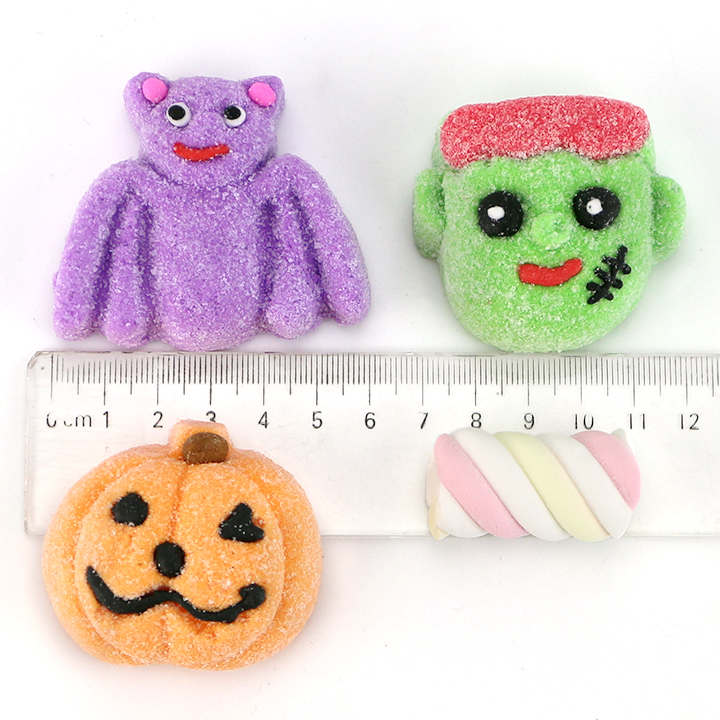 Halloween Twisted Candy+Pumpkin Head, Bat, Frankenstein design Pinch marshmallow CH-M237
