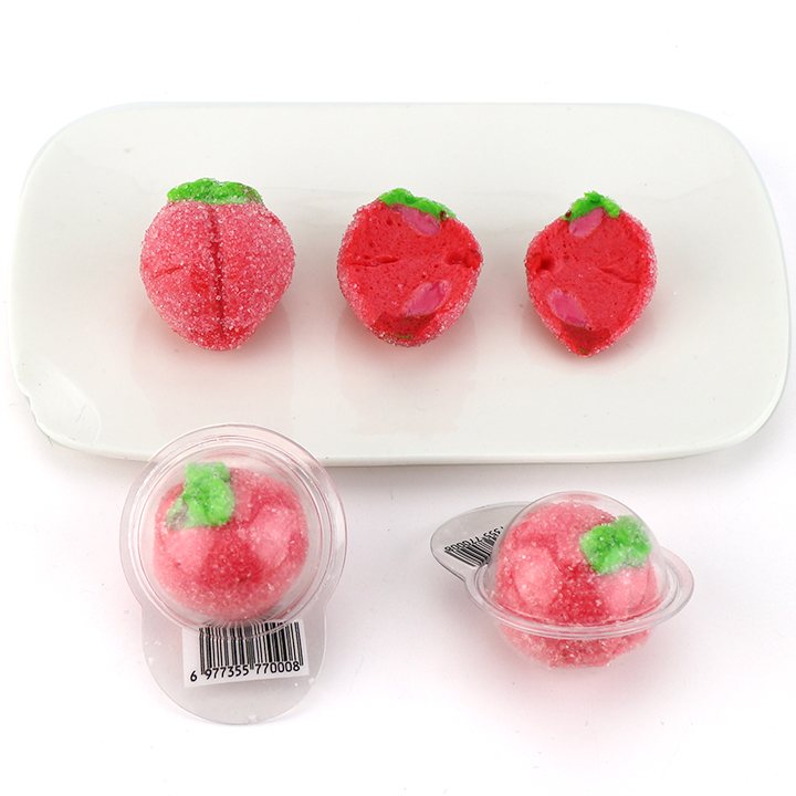 3D strawberry shaped marshmallow candy with jam filling CH-M238