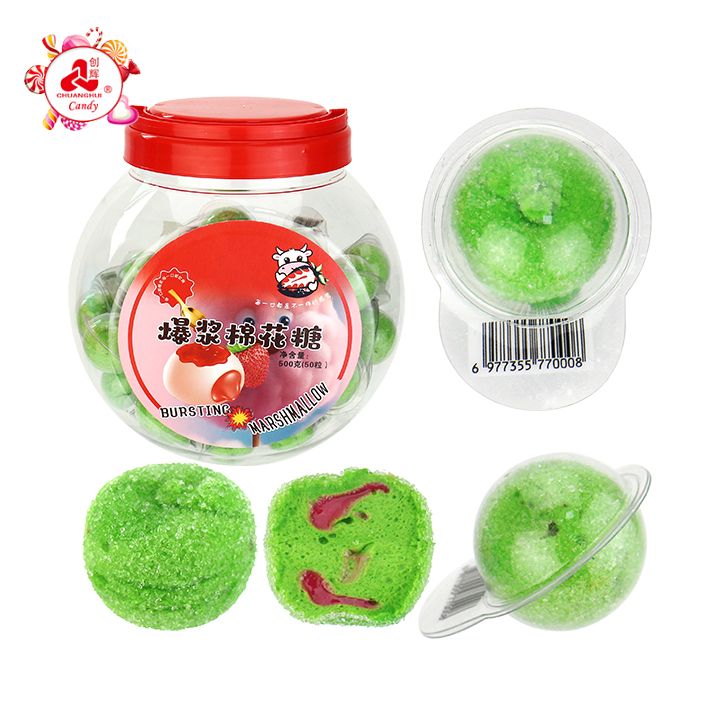 3D apple shaped marshmallow candy with jam filling CH-M239