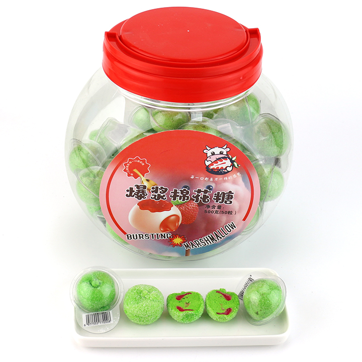 3D apple shaped marshmallow candy with jam filling CH-M239