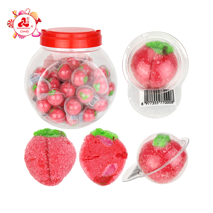 3D peach shaped marshmallow candy with jam filling CH-M240