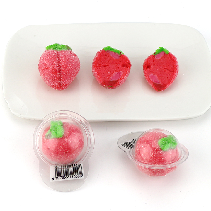 3D peach shaped marshmallow candy with jam filling CH-M240