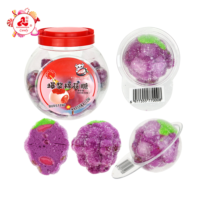 3D grape shaped marshmallow candy with jam filling CH-M241