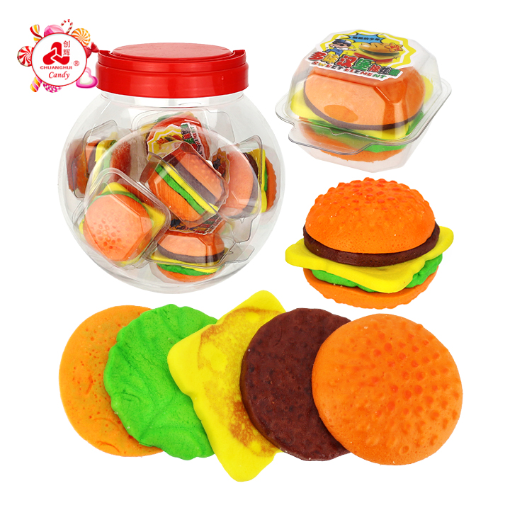 50g Big sized 3D hamburger shape marshmallow candy CH-M242