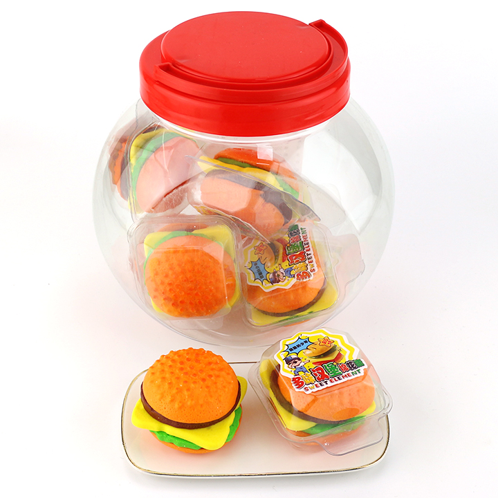 50g Big sized 3D hamburger shape marshmallow candy CH-M242