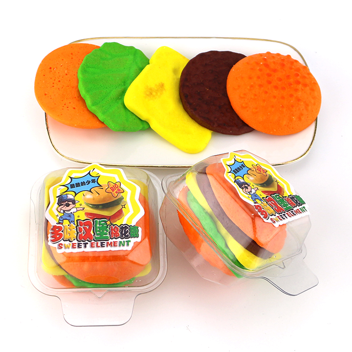 50g Big sized 3D hamburger shape marshmallow candy CH-M242