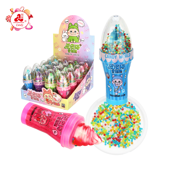 Cartoon ice cream cone pacifier hard lollipop with mini candy CH-N781