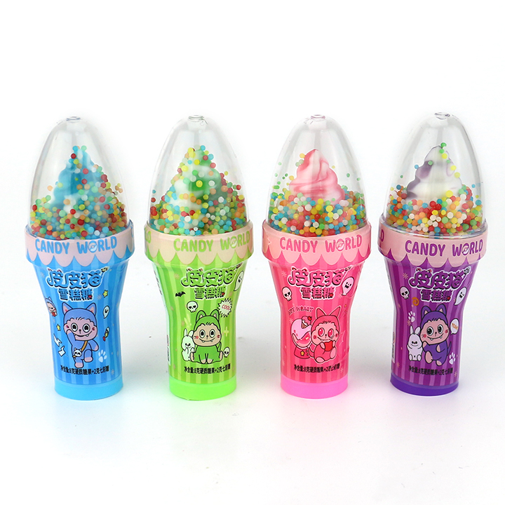 Cartoon ice cream cone pacifier hard lollipop with mini candy CH-N781