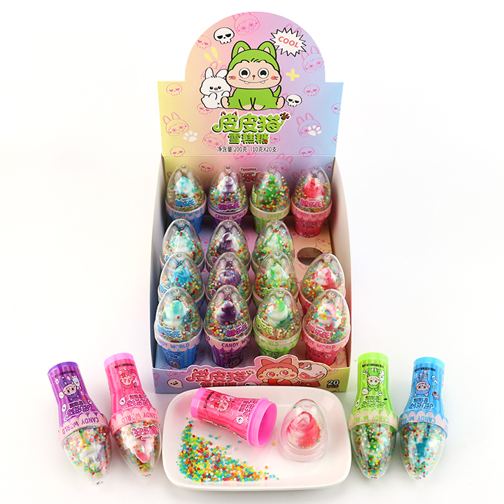 Cartoon ice cream cone pacifier hard lollipop with mini candy CH-N781