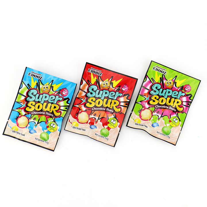 Super sour choco crispy sour fruit flavor sugar coating white chocolate bean candy CH-BC175
