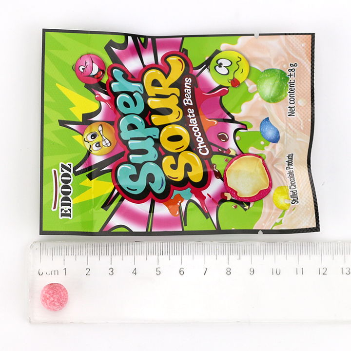 Super sour choco crispy sour fruit flavor sugar coating white chocolate bean candy CH-BC175