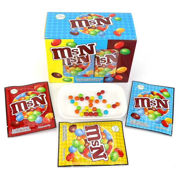 MsN colorful crispy sugar-coated chocolate bean candy CH-BC176