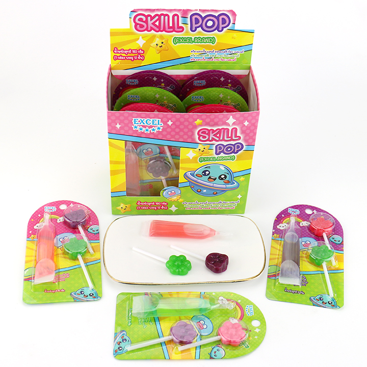 Skill Pop Mini Flower Lollipops with Jam Liquid Candy CH-BP158