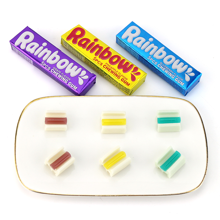 5pcs Assorted Rainbows Jelly Chewing Bubble Gum CH-E362