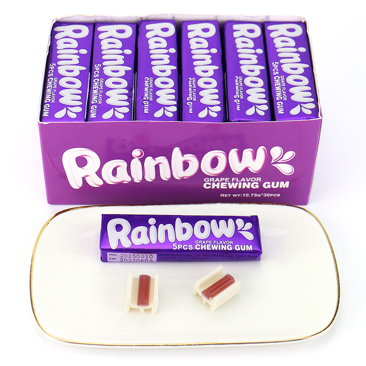 5pcs Assorted Rainbows Jelly Chewing Bubble Gum CH-E362