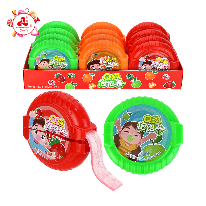 HALAL 25g Big Size Fruity Roll Chewing Bubble Gum CH-E363