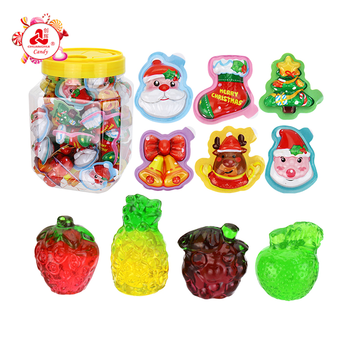 3D Christmas Festive candy with fruits shape jelly gummy candy CH-J772