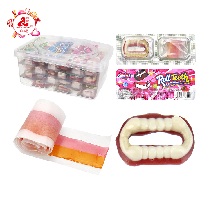 2-in-1 Roll teeth gummy candy & jelly roll candy CH-J773