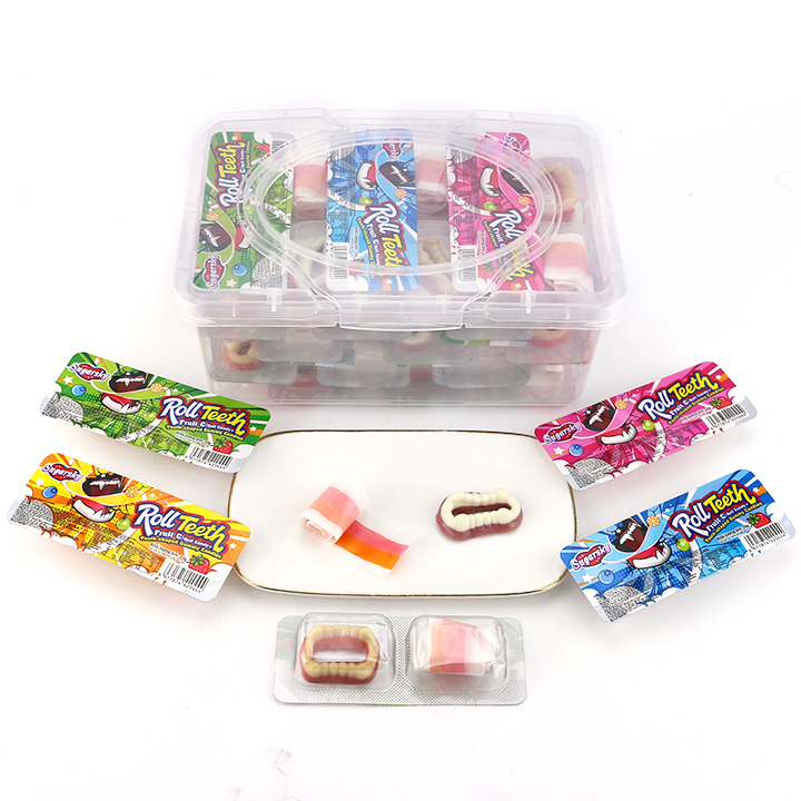 2-in-1 Roll teeth gummy candy & jelly roll candy CH-J773